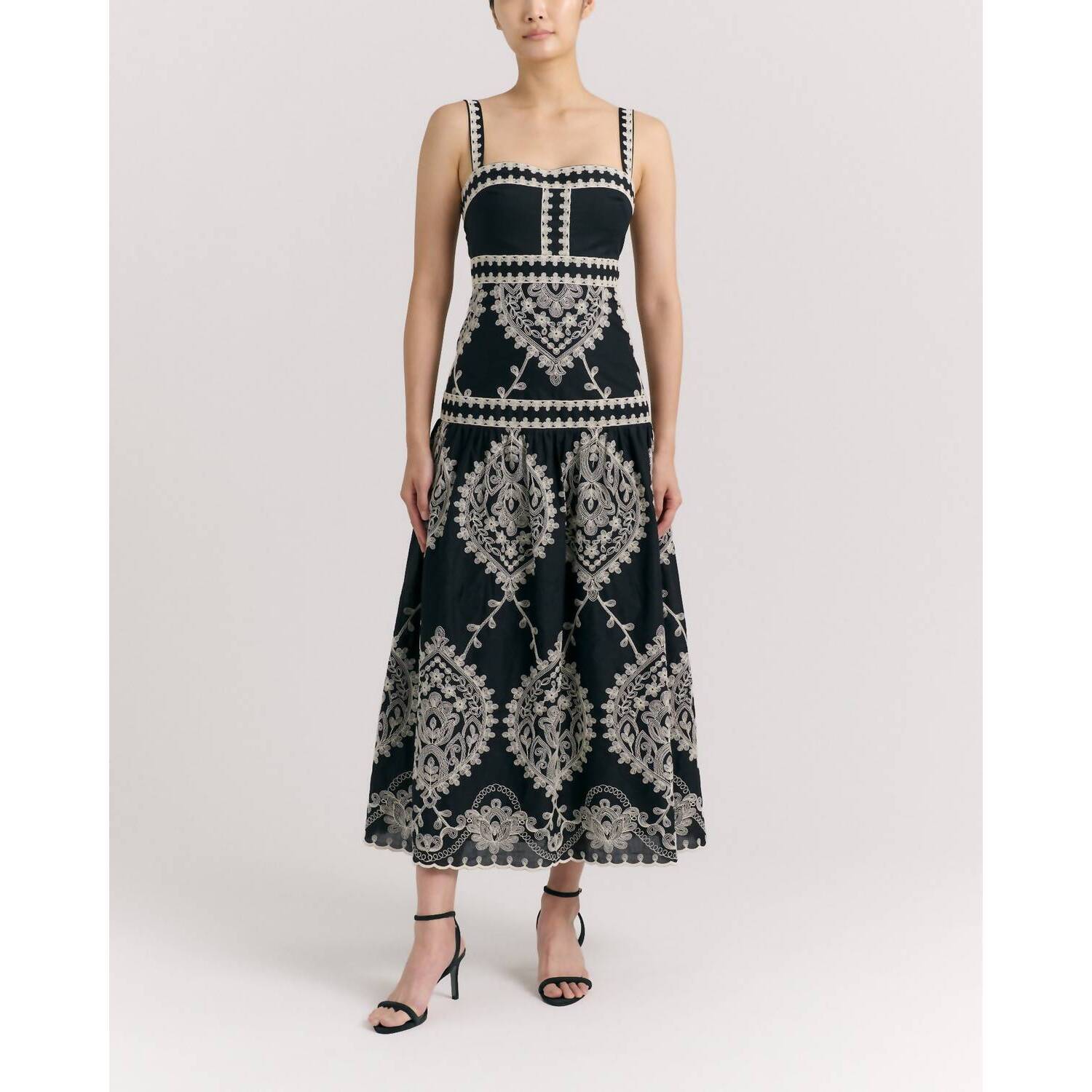 New Cartolina Nantucket Adair Midi Dress In Noir